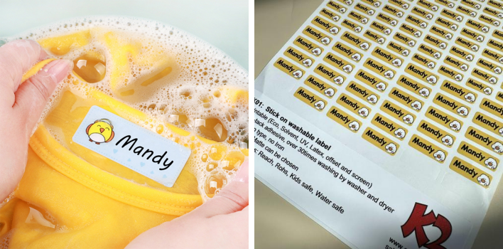 Držte se na štítcích oděvů